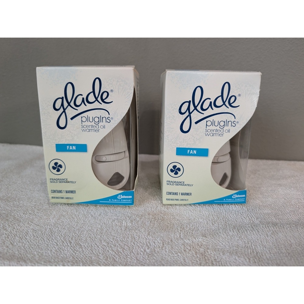 2 New In Box Lot Glade Plugins Fan Scented Oil Warmer NO REFILLS